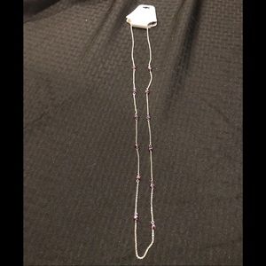 NWT: Liz Claiborne Long Purple Beaded Necklace